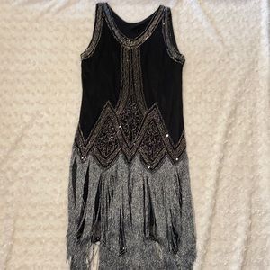 Black 1920s inspired flapper dress
